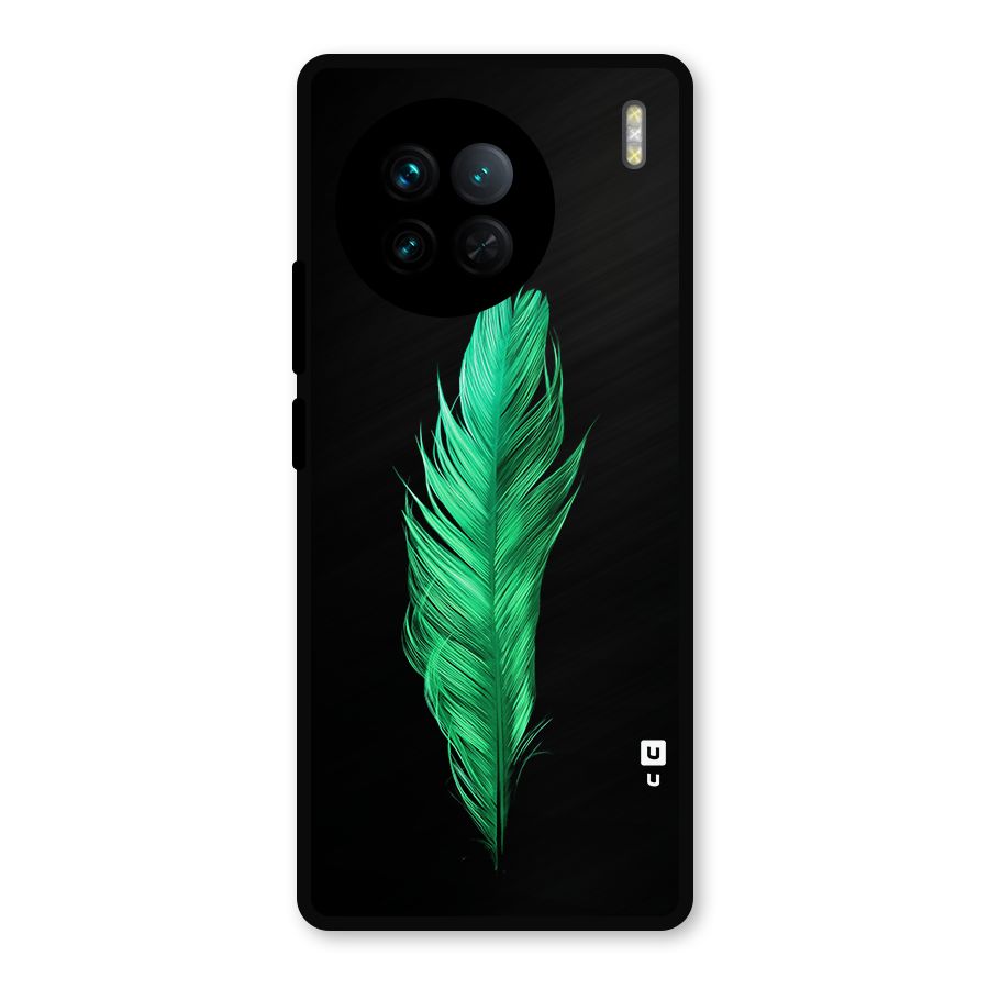 Beautiful Green Feather Metal Back Case for Vivo X90