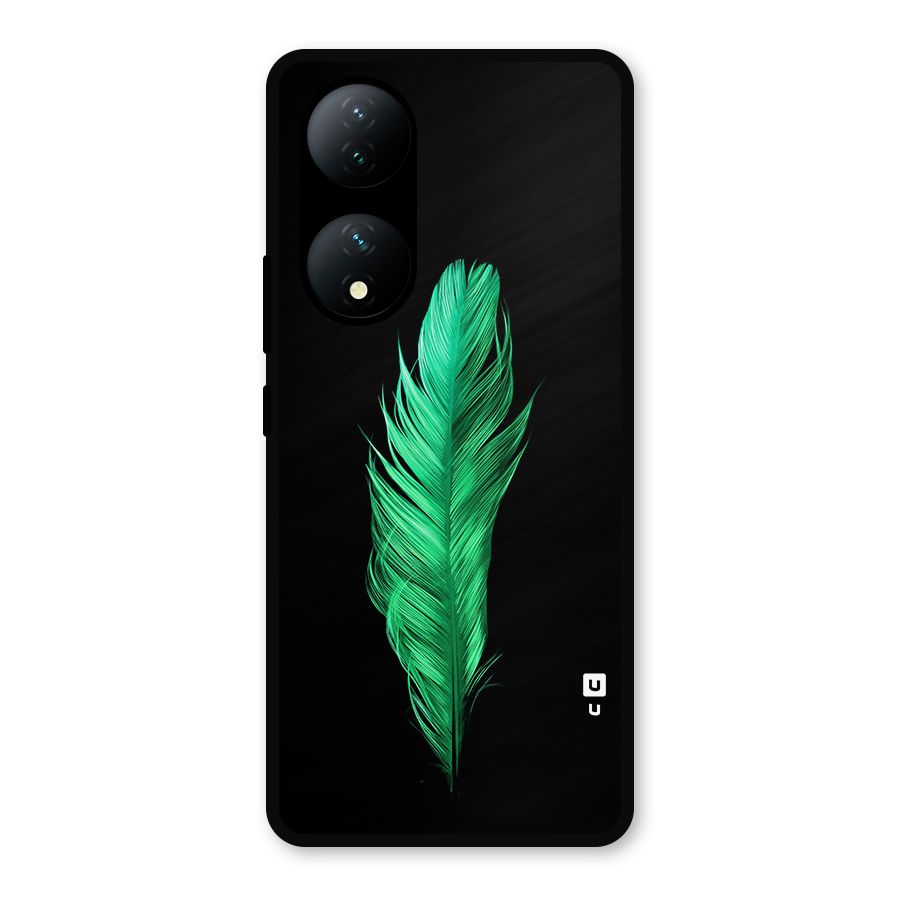 Beautiful Green Feather Metal Back Case for Vivo Y100a