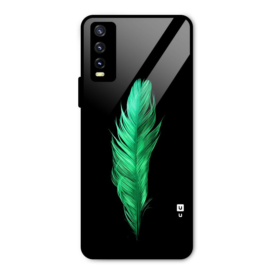 Beautiful Green Feather Metal Back Case for Vivo Y20