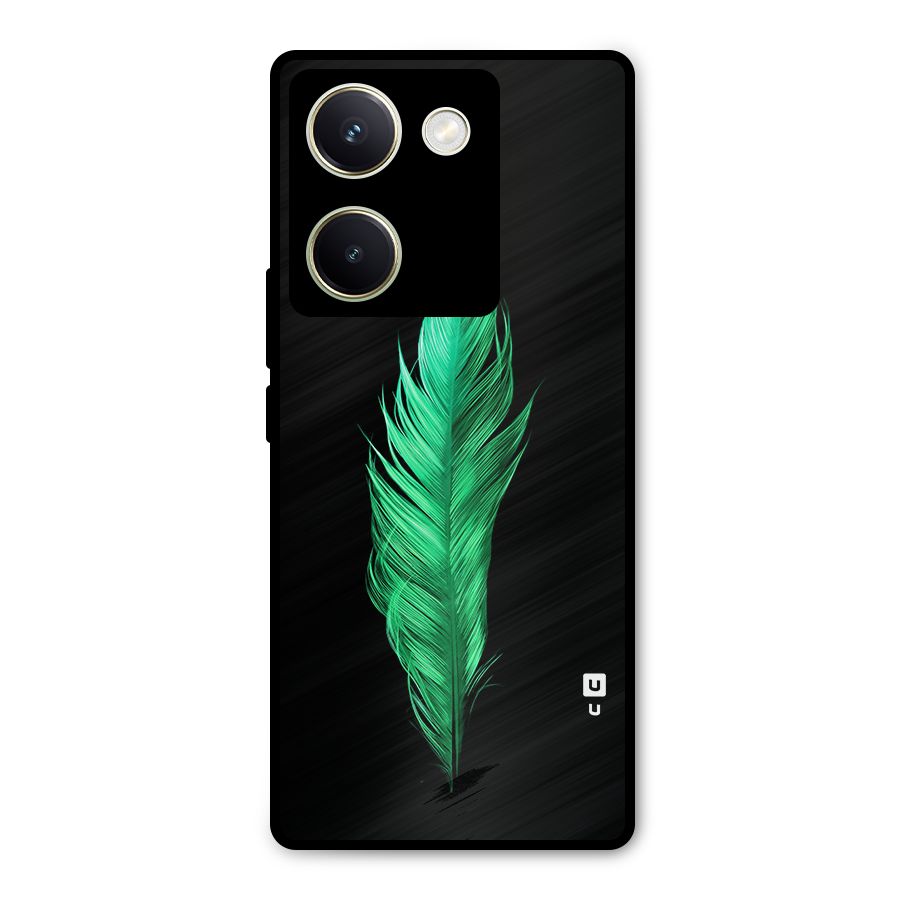 Beautiful Green Feather Metal Back Case for Vivo Y200 Pro