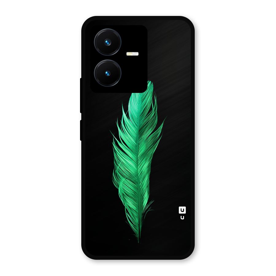 Beautiful Green Feather Metal Back Case for Vivo Y22