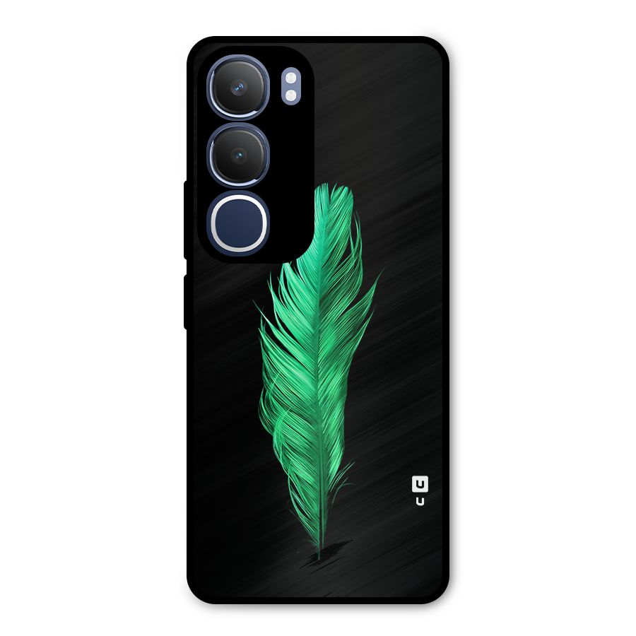 Beautiful Green Feather Metal Back Case for Vivo Y29
