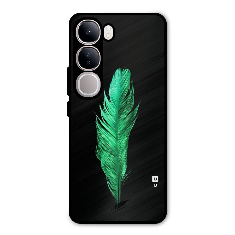 Beautiful Green Feather Metal Back Case for Vivo Y300