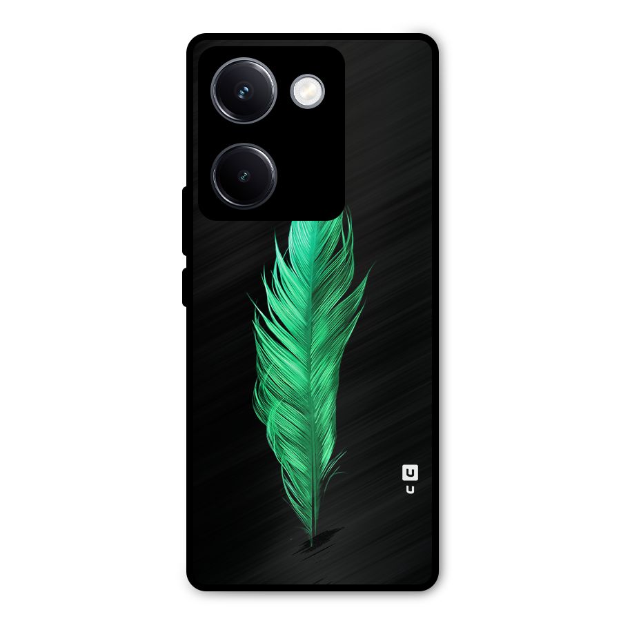 Beautiful Green Feather Metal Back Case for Vivo Y300 Plus
