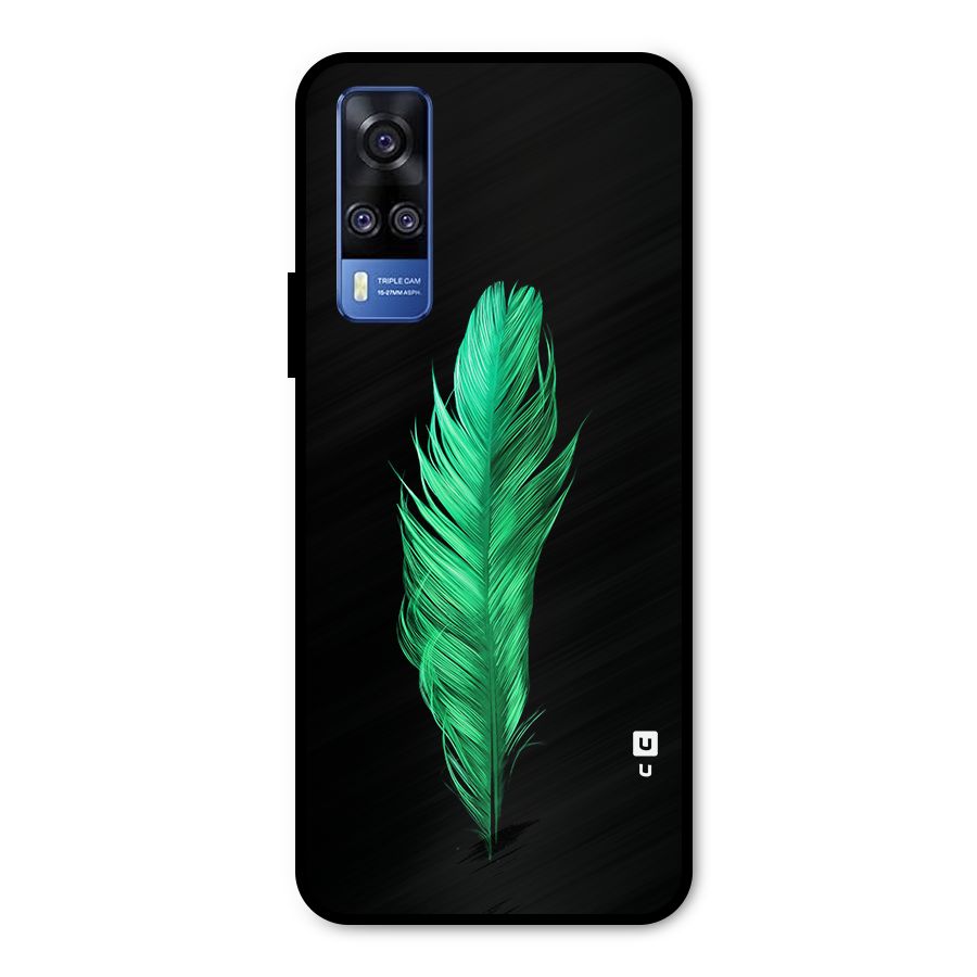 Beautiful Green Feather Metal Back Case for Vivo Y31