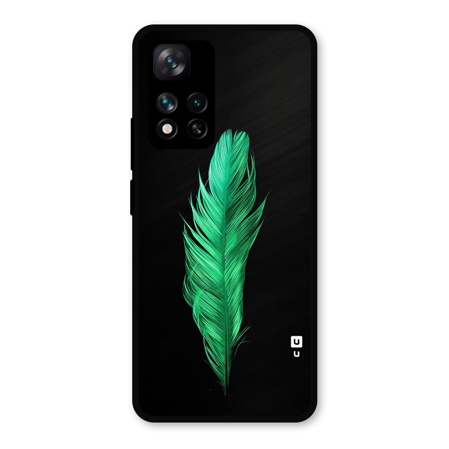 Beautiful Green Feather Metal Back Case for Xiaomi 11i 5G