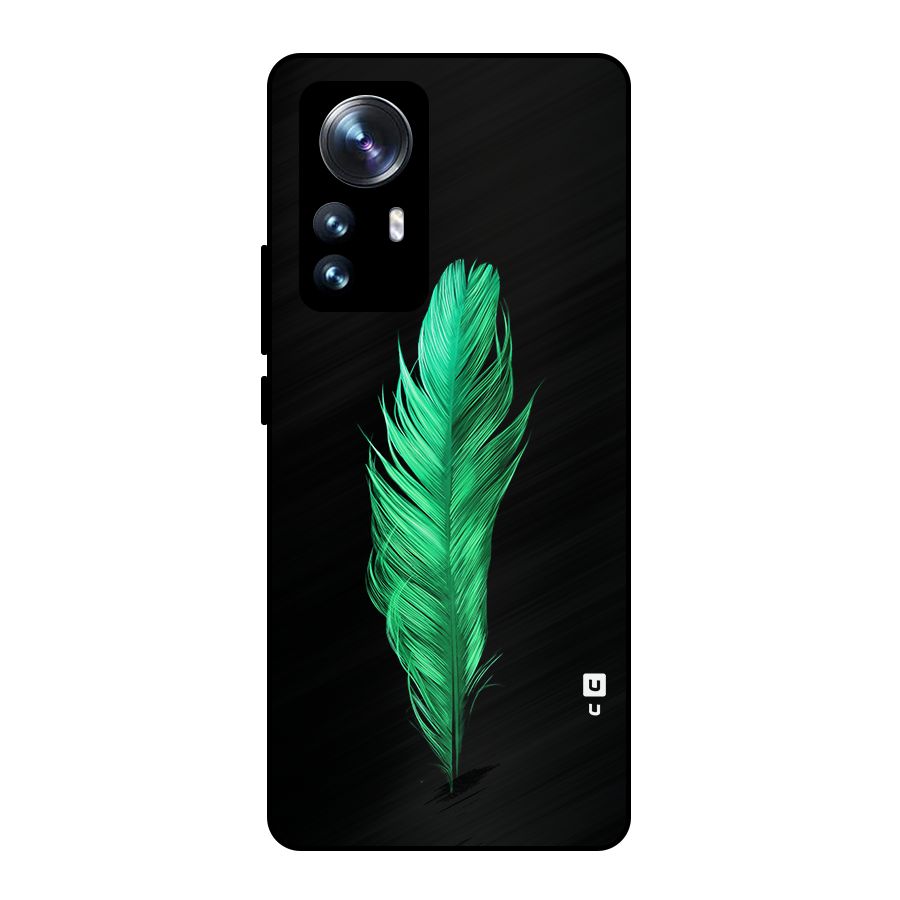 Beautiful Green Feather Metal Back Case for Xiaomi 12 Pro