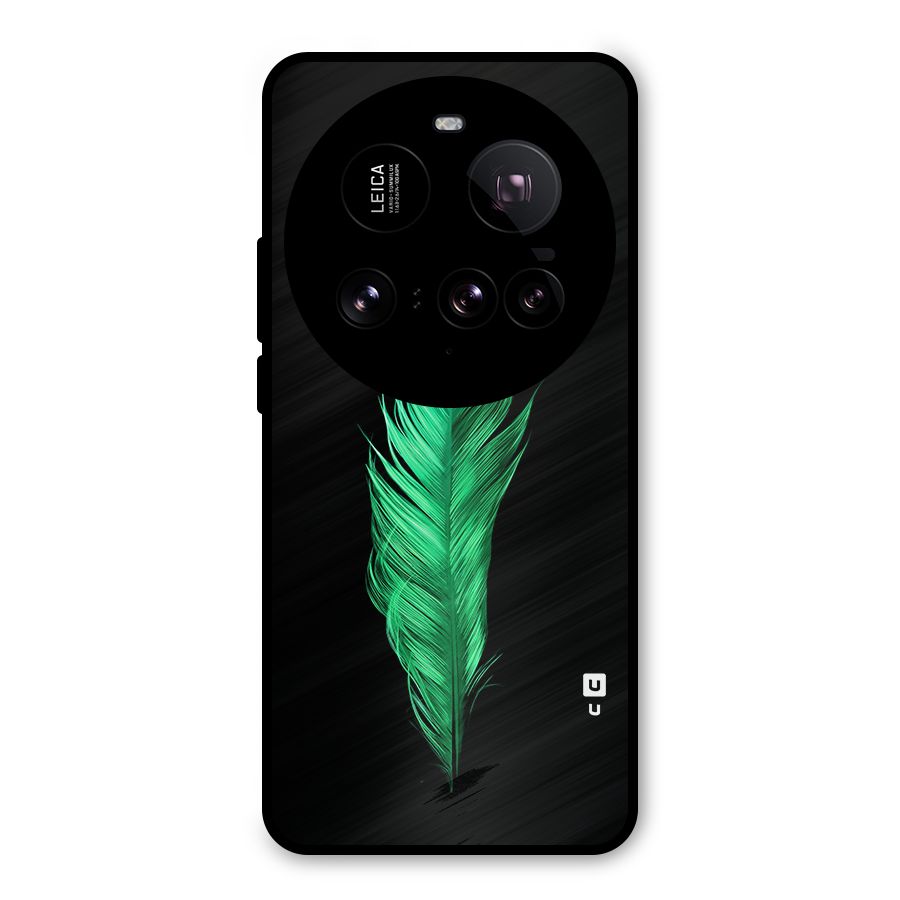 Beautiful Green Feather Metal Back Case for Xiaomi 15 Ultra