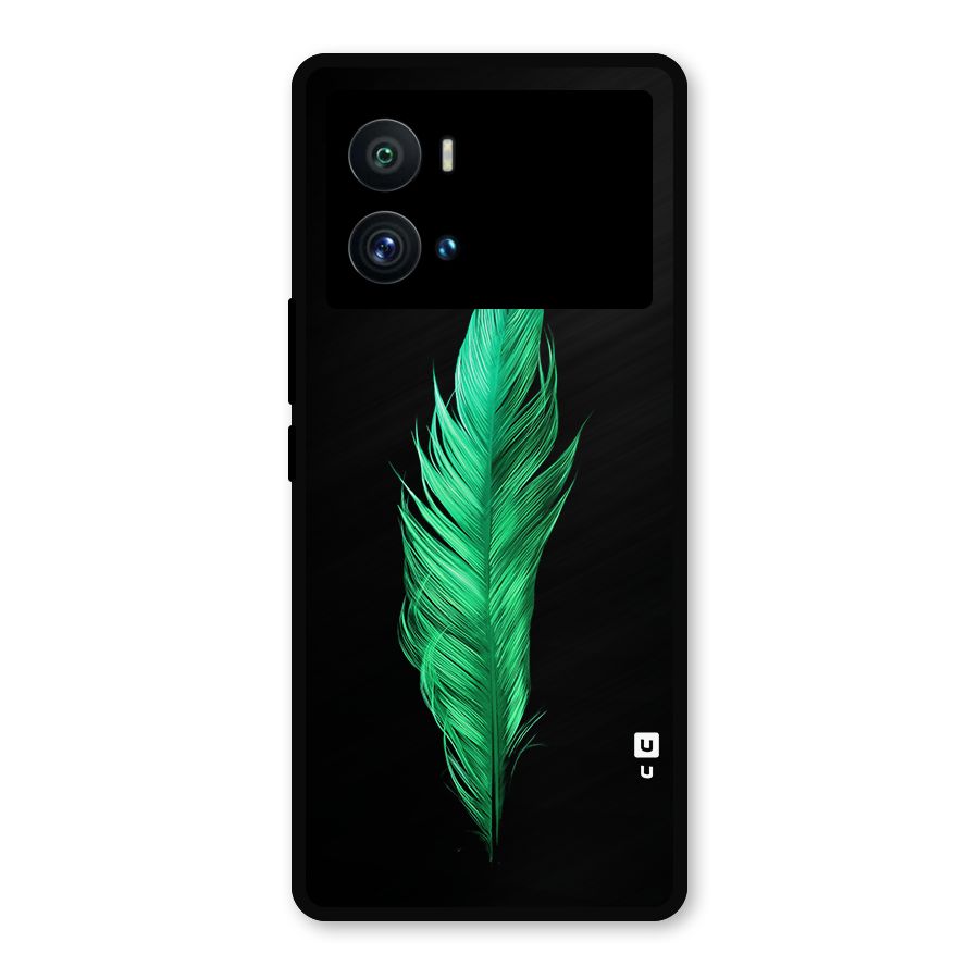 Beautiful Green Feather Metal Back Case for iQOO 9 Pro
