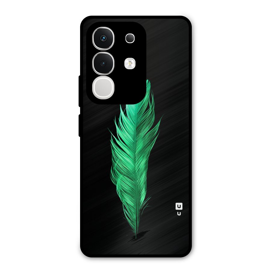 Beautiful Green Feather Metal Back Case for iQOO Z10x