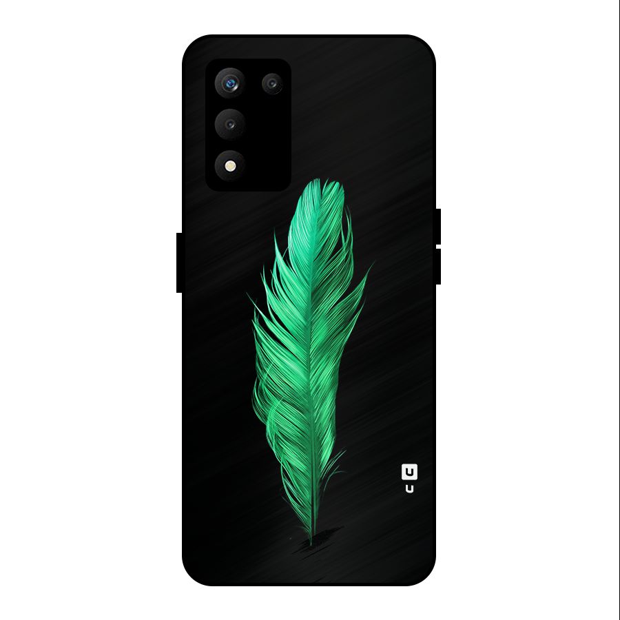 Beautiful Green Feather Metal Back Case for realme 9 5G SE