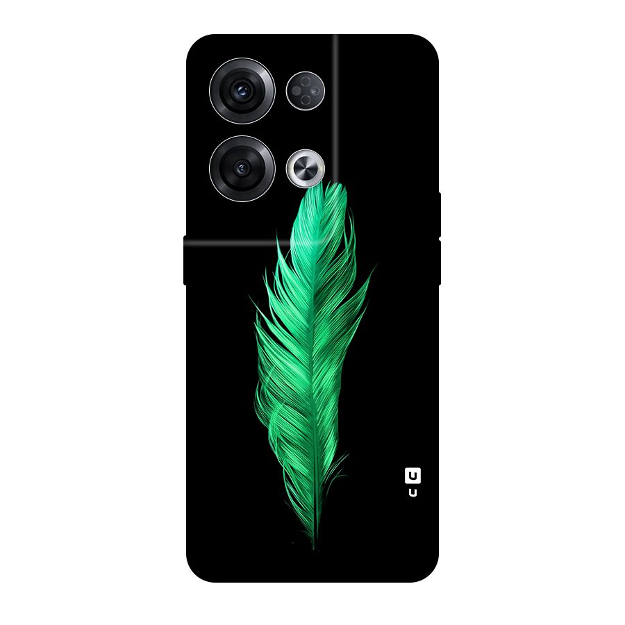 Beautiful Green Feather Original Polycarbonate Back Case for Oppo Reno8 Pro 5G