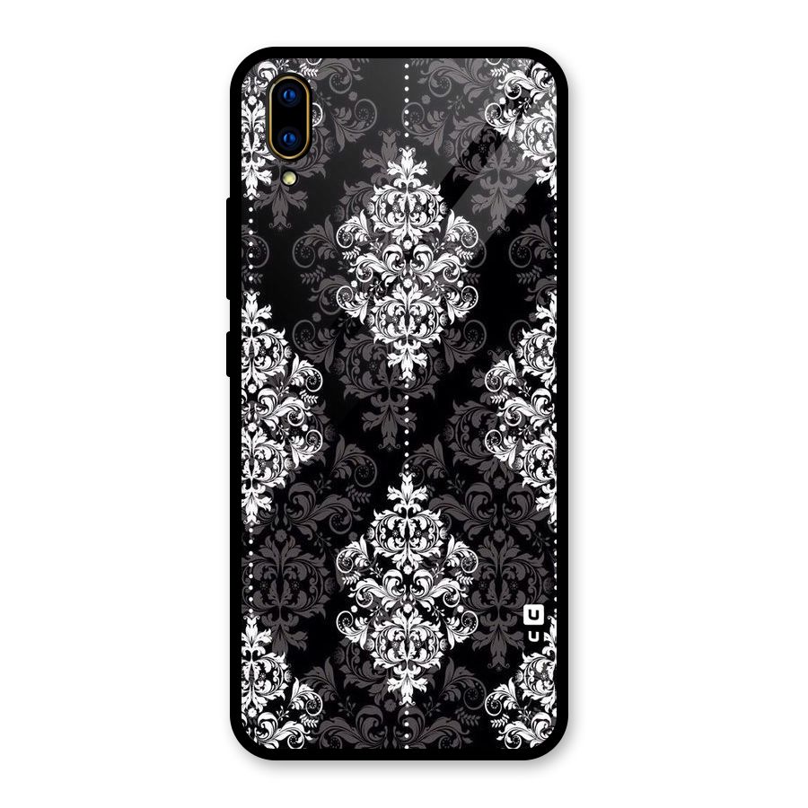 Beautiful Grey Pattern Glass Back Case for Vivo V11 Pro