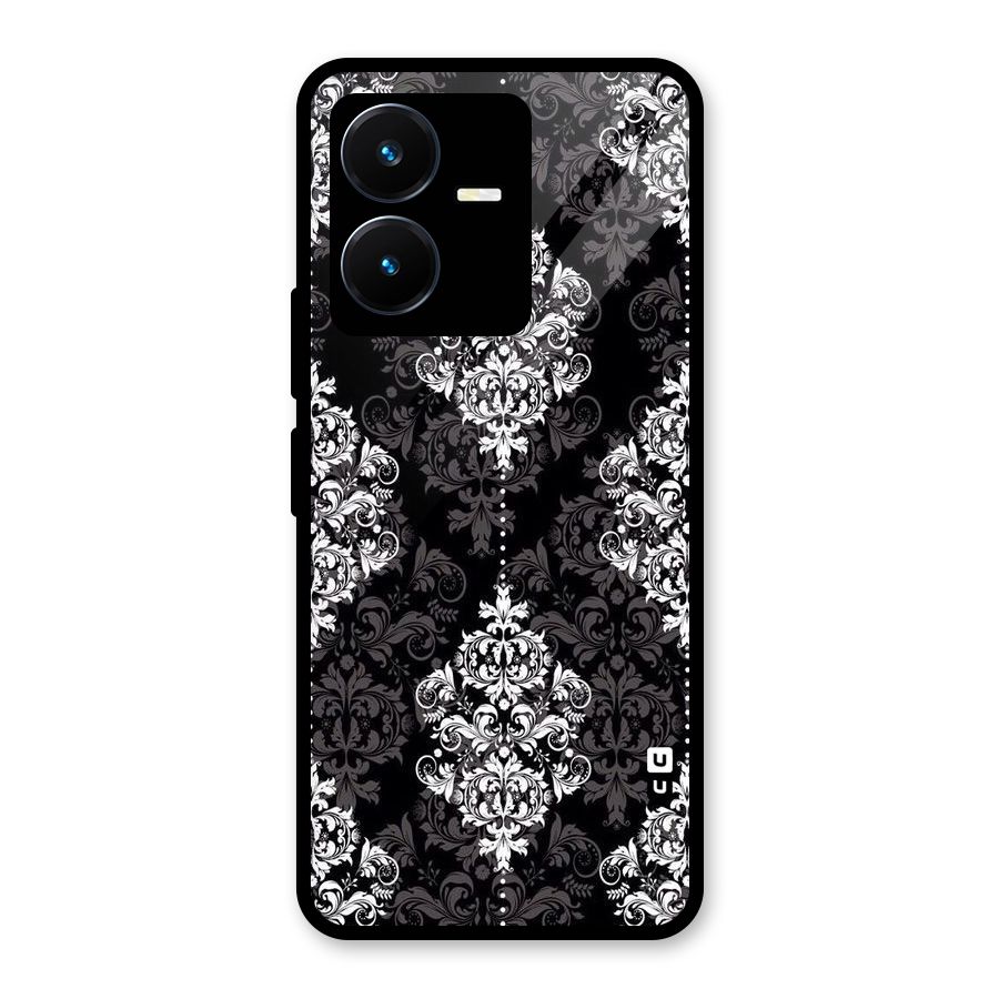 Beautiful Grey Pattern Glass Back Case for Vivo Y22s
