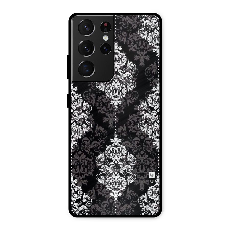 Beautiful Grey Pattern Metal Back Case for Galaxy S21 Ultra 5G