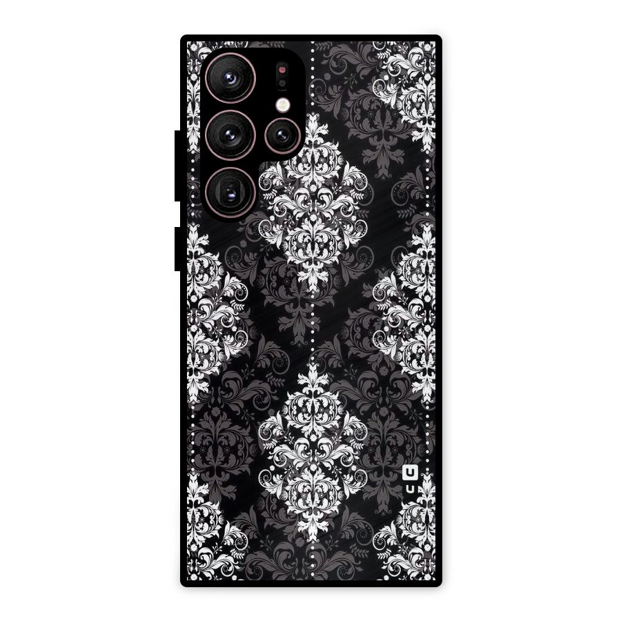 Beautiful Grey Pattern Metal Back Case for Galaxy S22 Ultra 5G