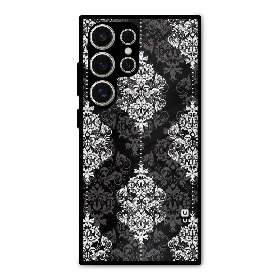 Beautiful Grey Pattern Metal Back Case for Galaxy S24 Ultra