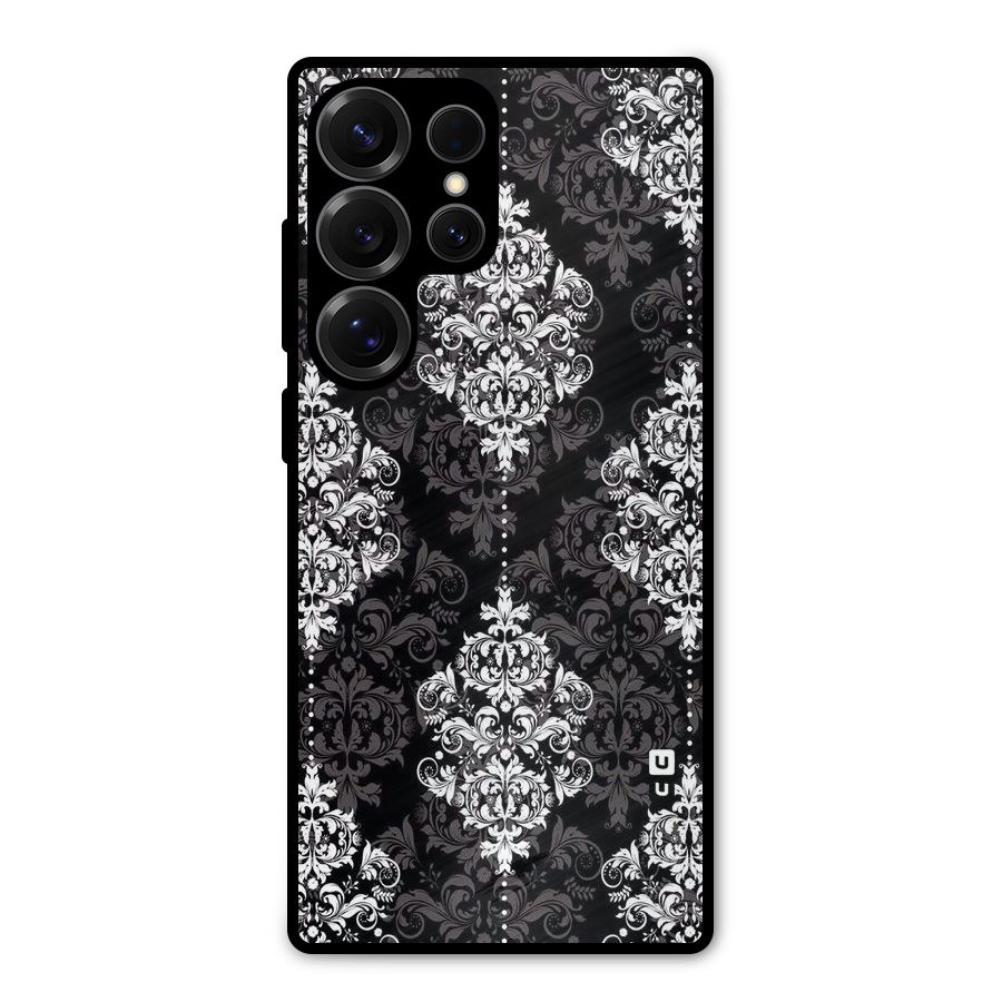 Beautiful Grey Pattern Metal Back Case for Galaxy S25 Ultra