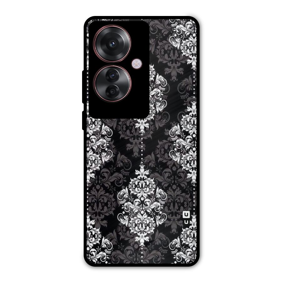 Beautiful Grey Pattern Metal Back Case for Oppo F25 Pro