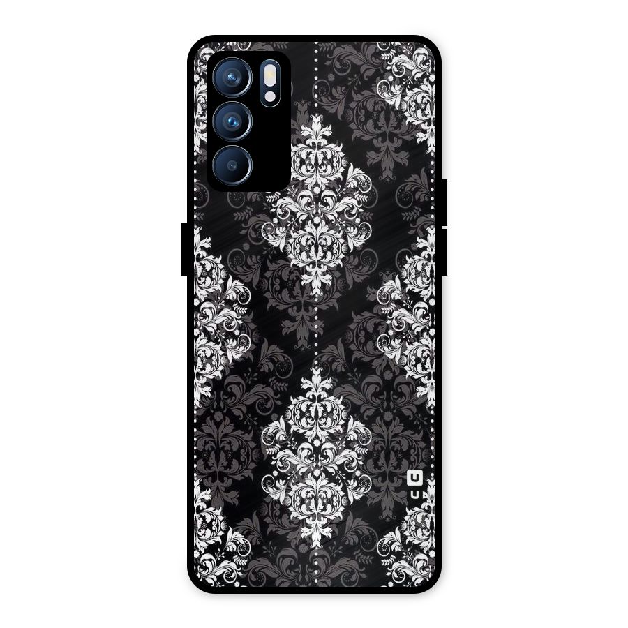 Beautiful Grey Pattern Metal Back Case for Oppo Reno6 5G
