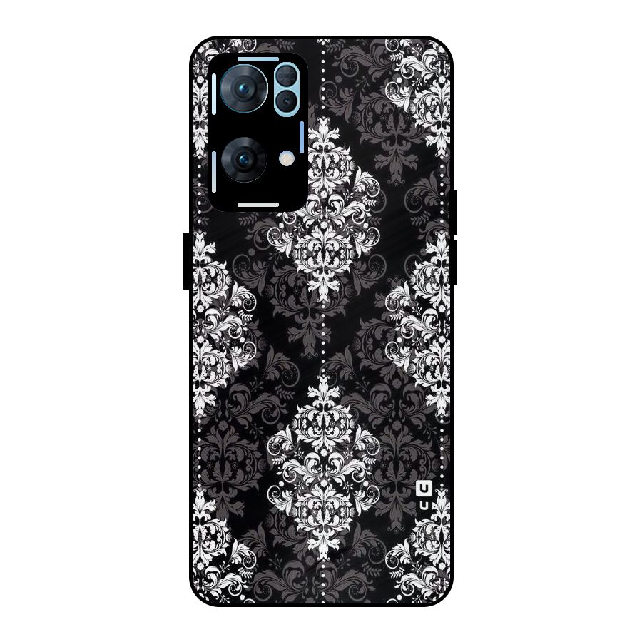 Beautiful Grey Pattern Metal Back Case for Oppo Reno7 Pro 5G