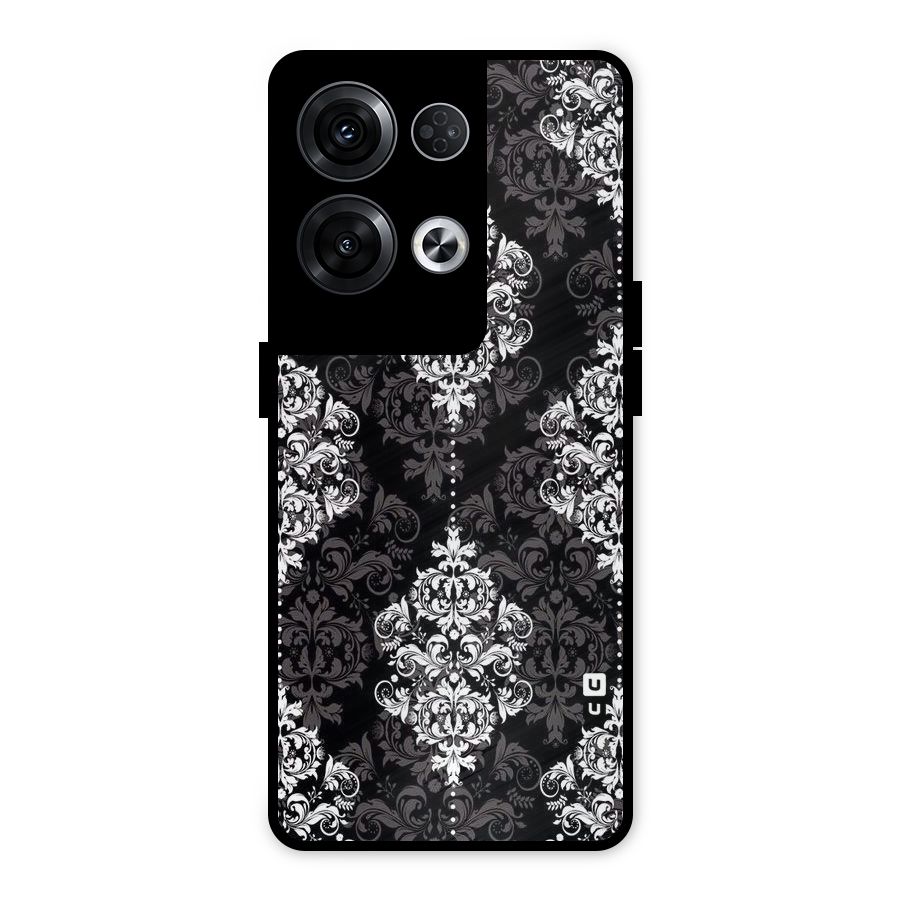 Beautiful Grey Pattern Metal Back Case for Oppo Reno8 Pro 5G