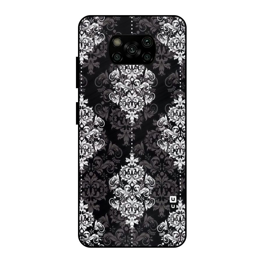 Beautiful Grey Pattern Metal Back Case for Poco X3