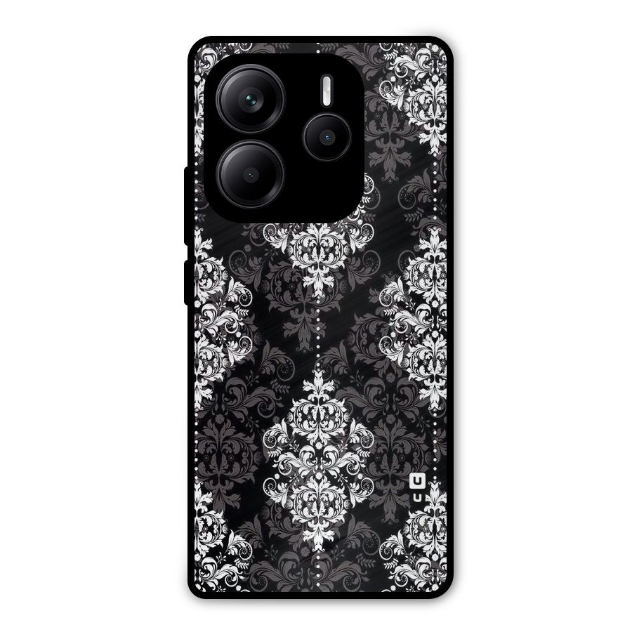 Beautiful Grey Pattern Metal Back Case for Redmi Note 14 5G