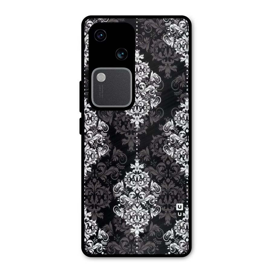 Beautiful Grey Pattern Metal Back Case for Vivo V30 Pro