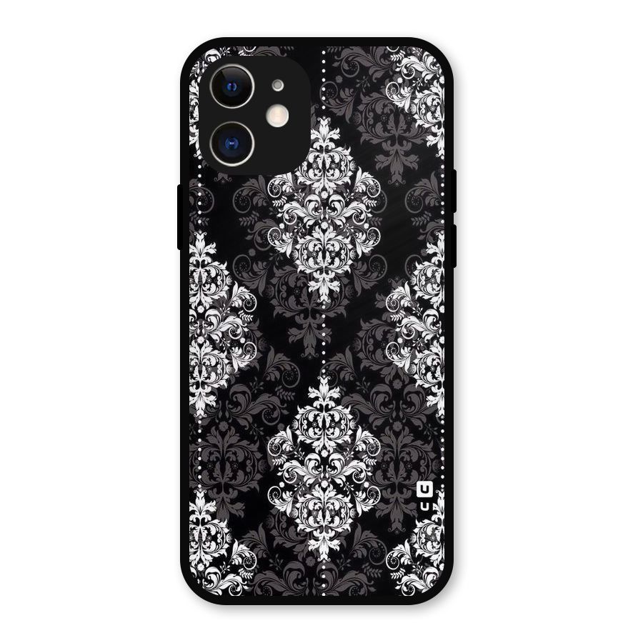 Beautiful Grey Pattern Metal Back Case for iPhone 12