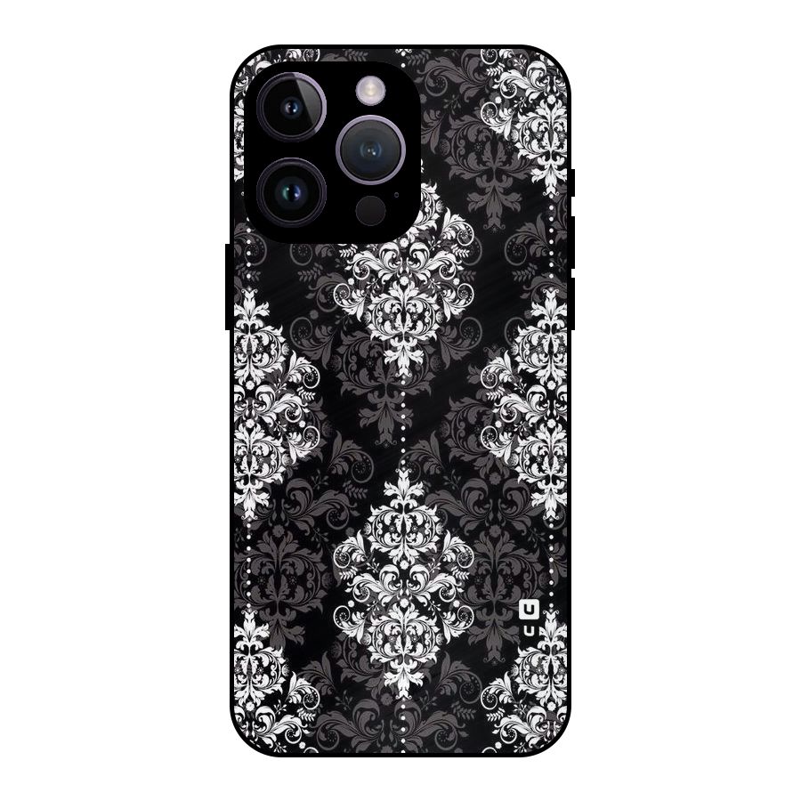 Beautiful Grey Pattern Metal Back Case for iPhone 14 Pro Max