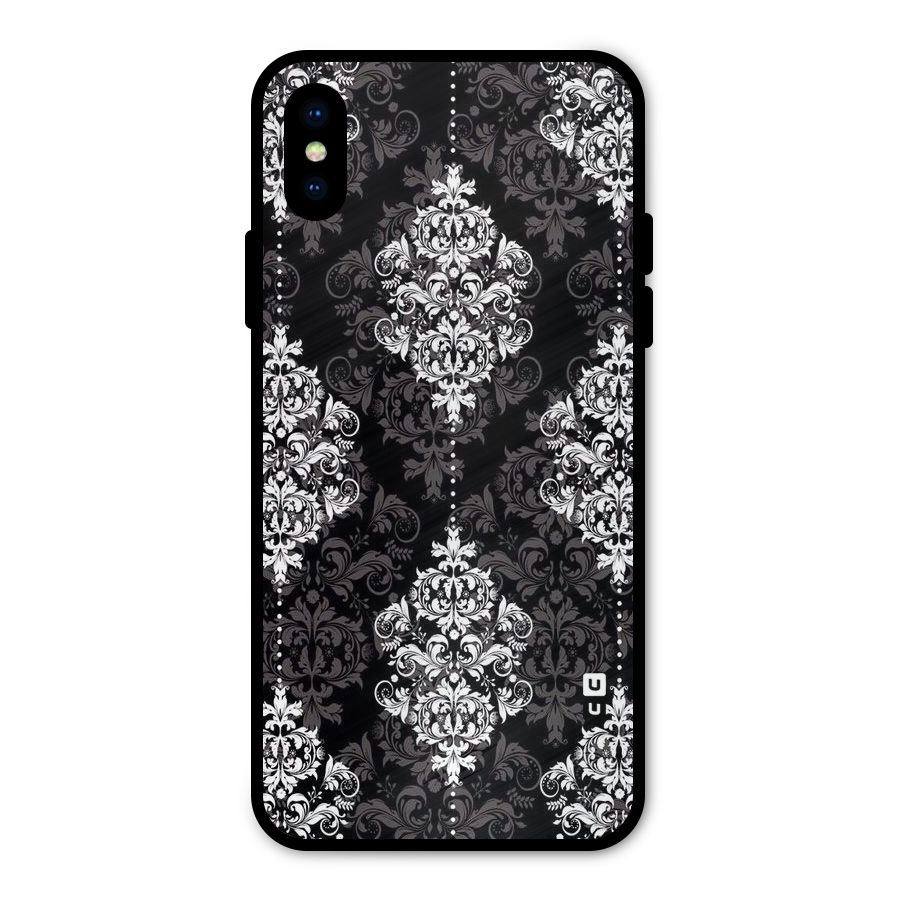 Beautiful Grey Pattern Metal Back Case for iPhone XS