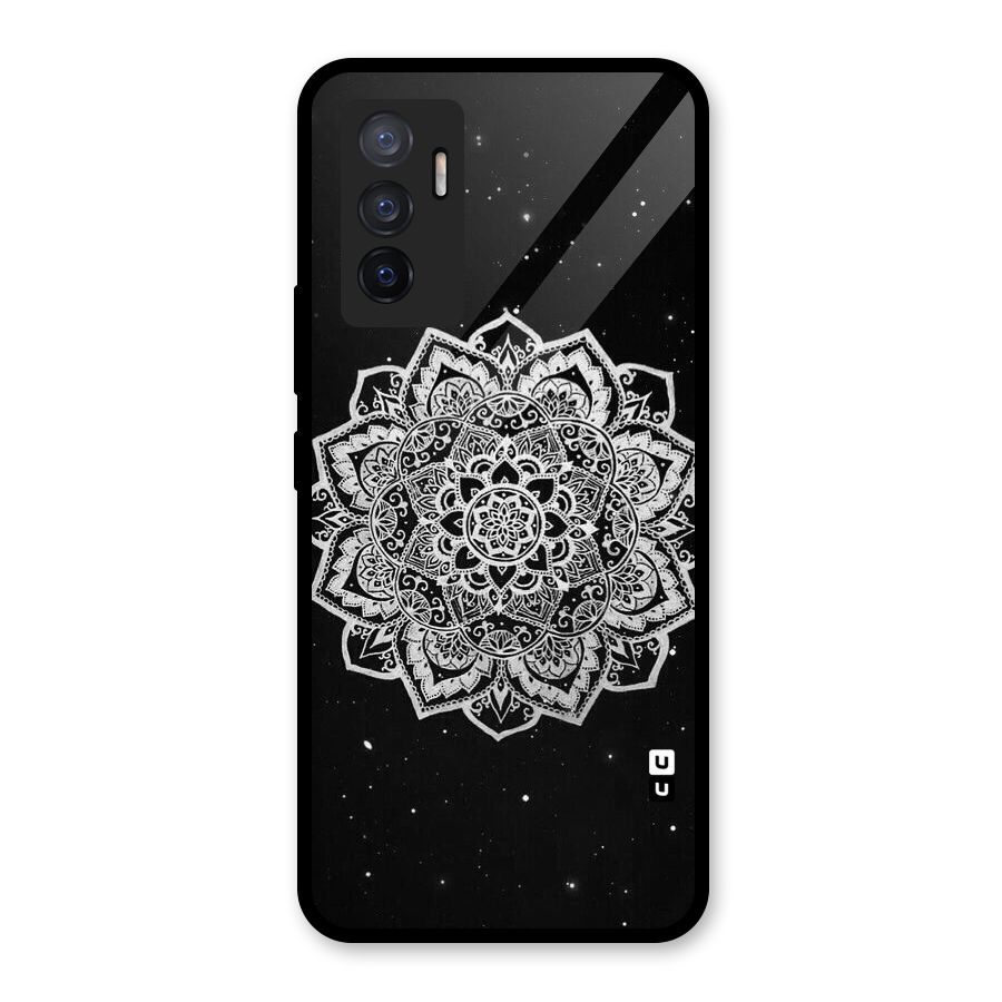 Beautiful Mandala Design Glass Back Case for Vivo V23e