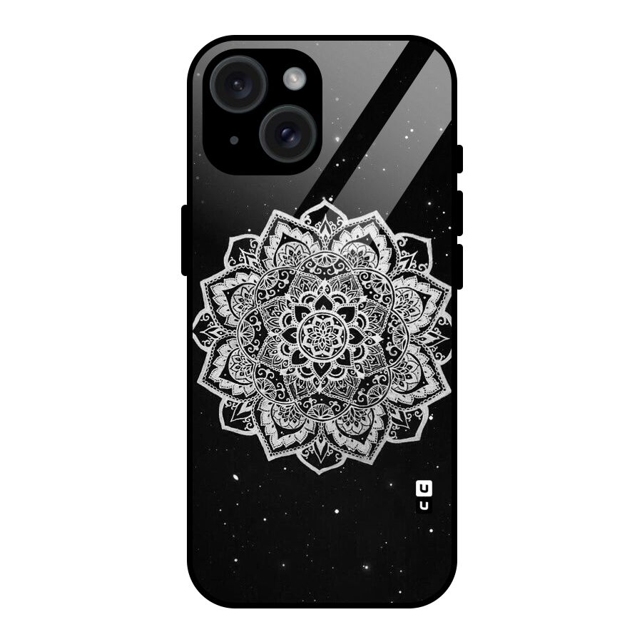 Beautiful Mandala Design Glass Back Case for iPhone 15