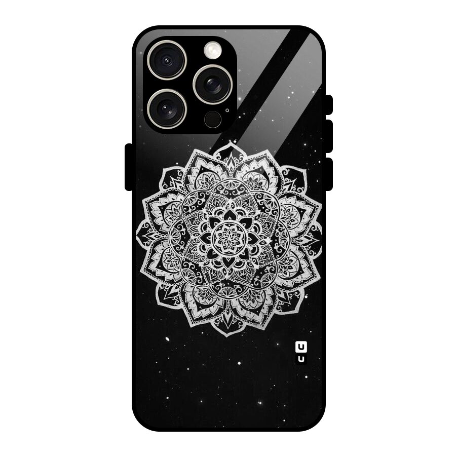Beautiful Mandala Design Glass Back Case for iPhone 15 Pro Max