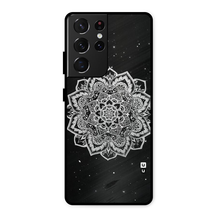 Beautiful Mandala Design Metal Back Case for Galaxy S21 Ultra 5G