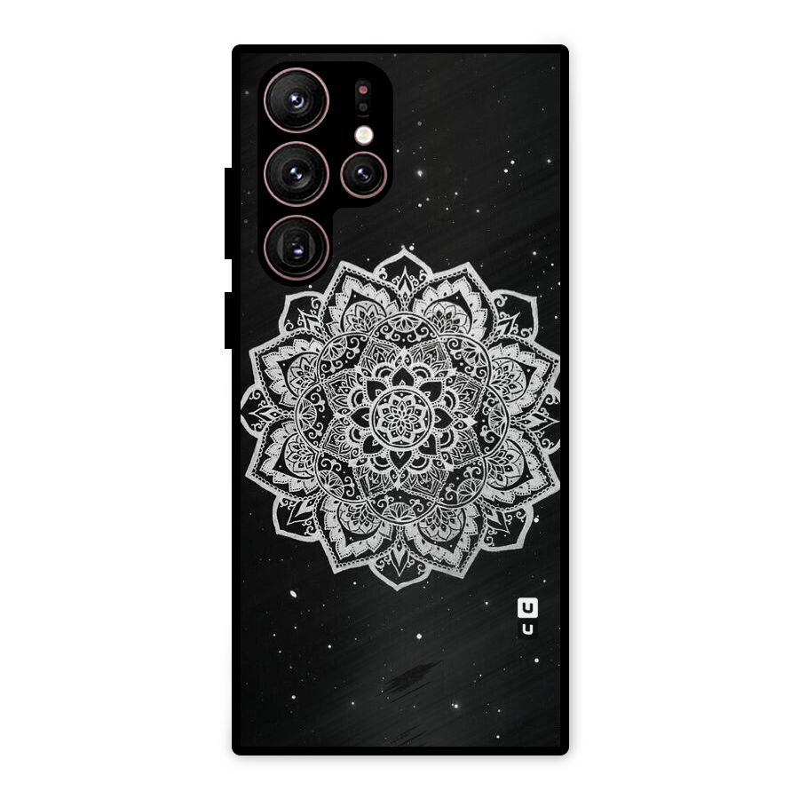 Beautiful Mandala Design Metal Back Case for Galaxy S22 Ultra 5G