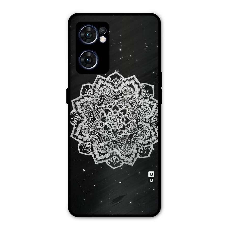 Beautiful Mandala Design Metal Back Case for Oppo Reno7 5G
