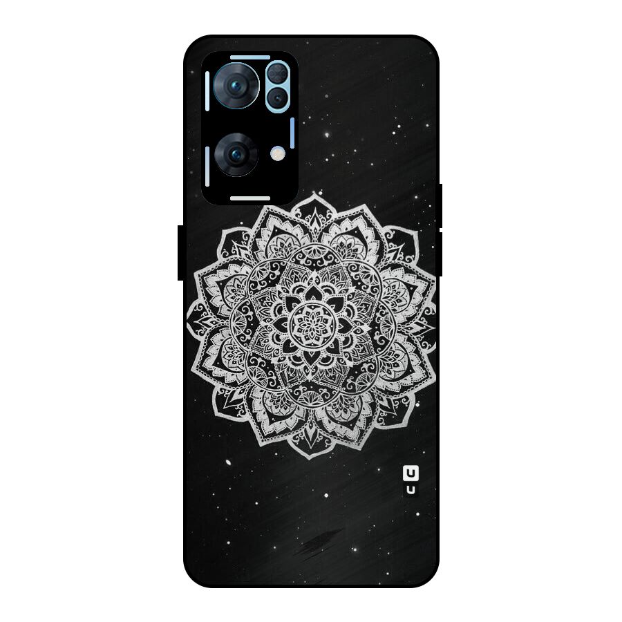 Beautiful Mandala Design Metal Back Case for Oppo Reno7 Pro 5G