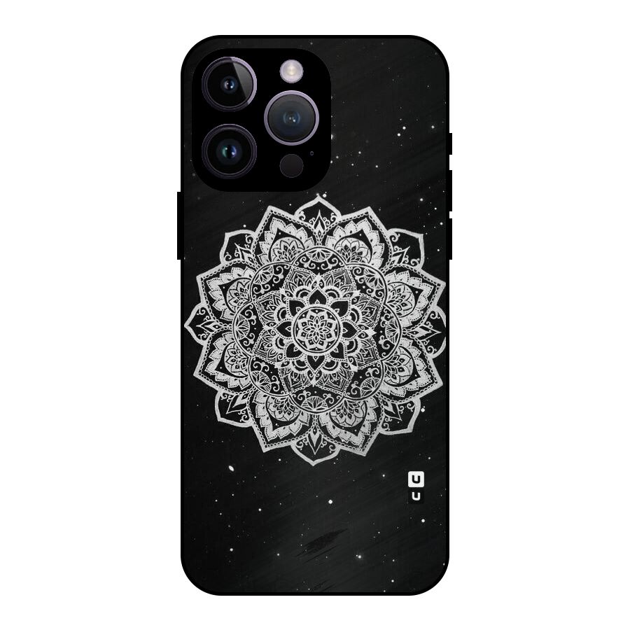 Beautiful Mandala Design Metal Back Case for iPhone 14 Pro Max