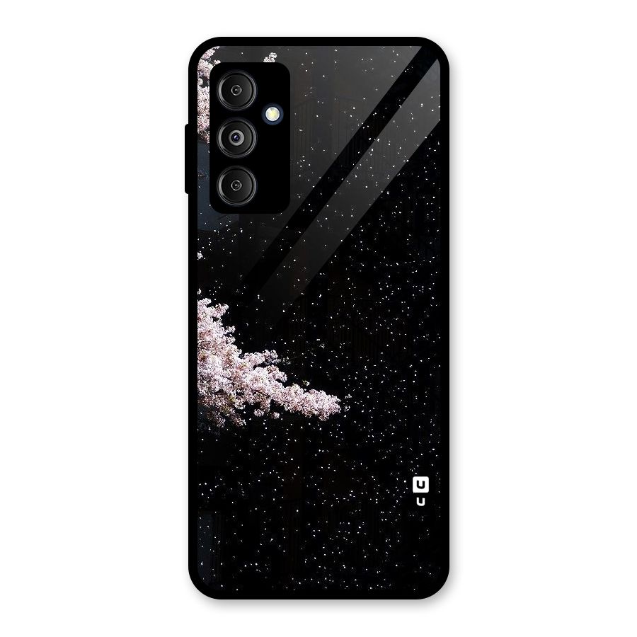 Beautiful Night Sky Flowers Glass Back Case for Galaxy M14 5G