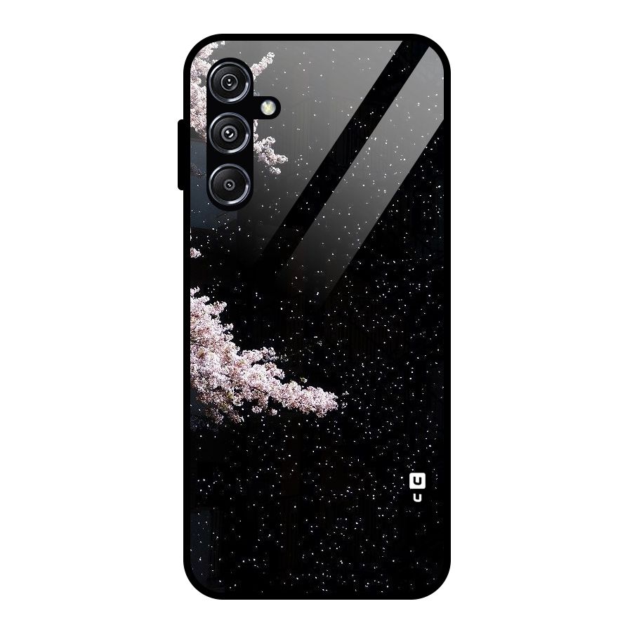 Beautiful Night Sky Flowers Glass Back Case for Galaxy M34 5G