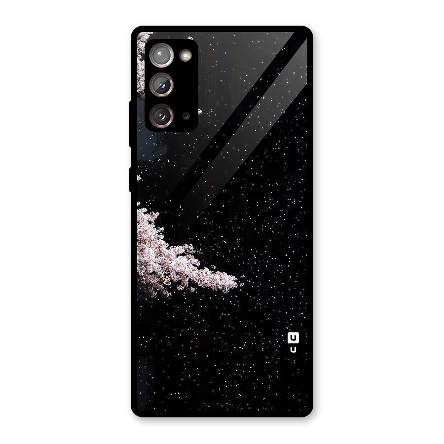Beautiful Night Sky Flowers Glass Back Case for Galaxy Note 20