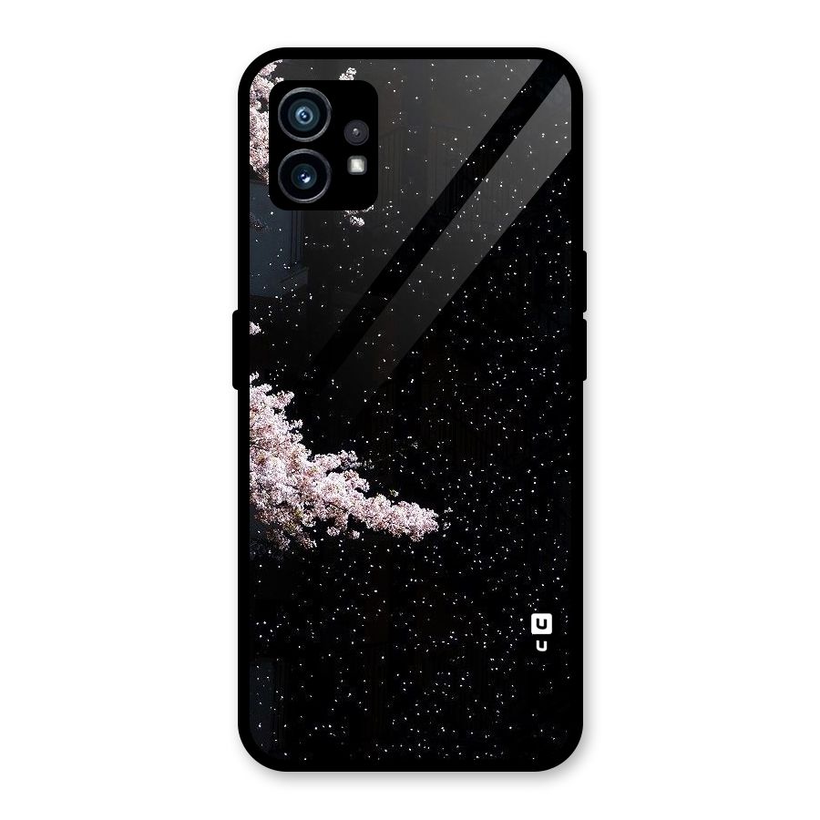 Beautiful Night Sky Flowers Glass Back Case for Nothing Phone 1
