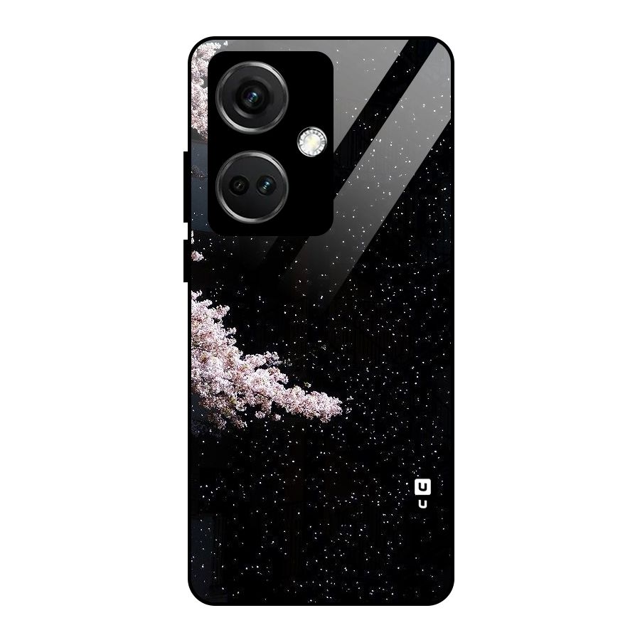 Beautiful Night Sky Flowers Glass Back Case for OnePlus Nord CE 3 5G