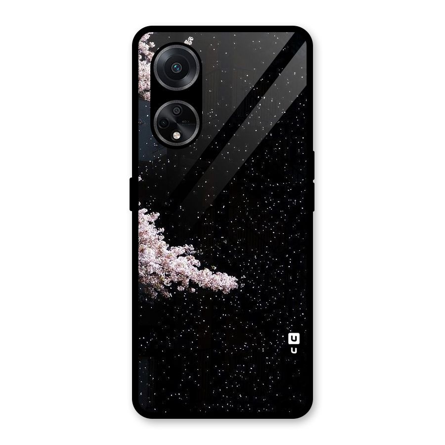 Beautiful Night Sky Flowers Glass Back Case for Oppo F23