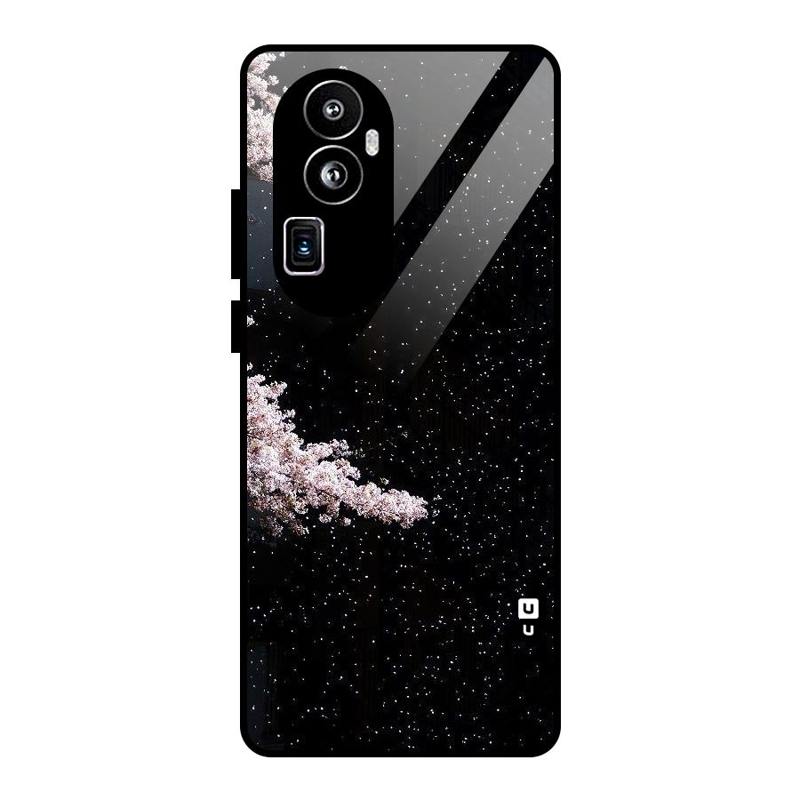 Beautiful Night Sky Flowers Glass Back Case for Oppo Reno10 Pro Plus