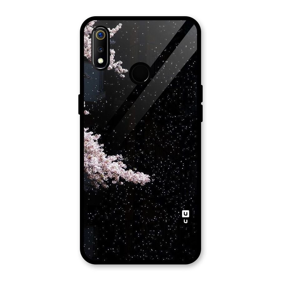 Beautiful Night Sky Flowers Glass Back Case for Realme 3i