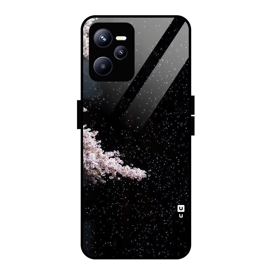Beautiful Night Sky Flowers Glass Back Case for Realme C35
