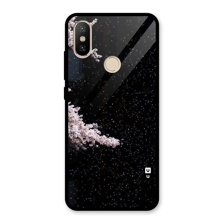 Beautiful Night Sky Flowers Glass Back Case for Redmi A2